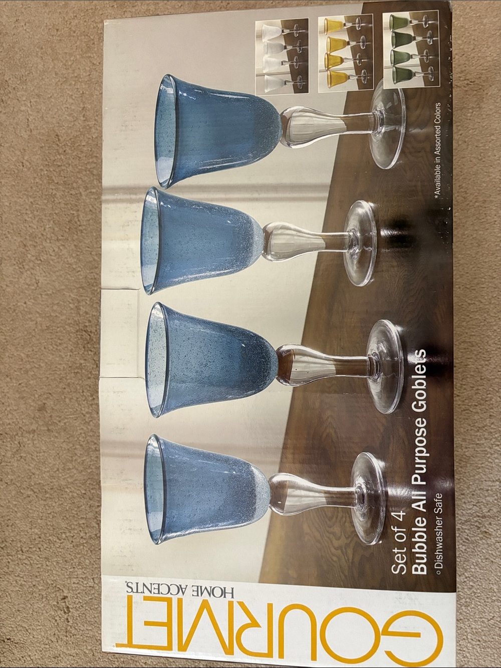 Gourmet Blue Bubble Goblets – Set of 4